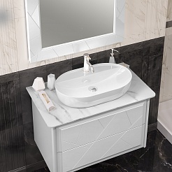 Opadiris Мебель для ванной Луиджи 90 One 67 подвесная белая матовая – фотография-6
